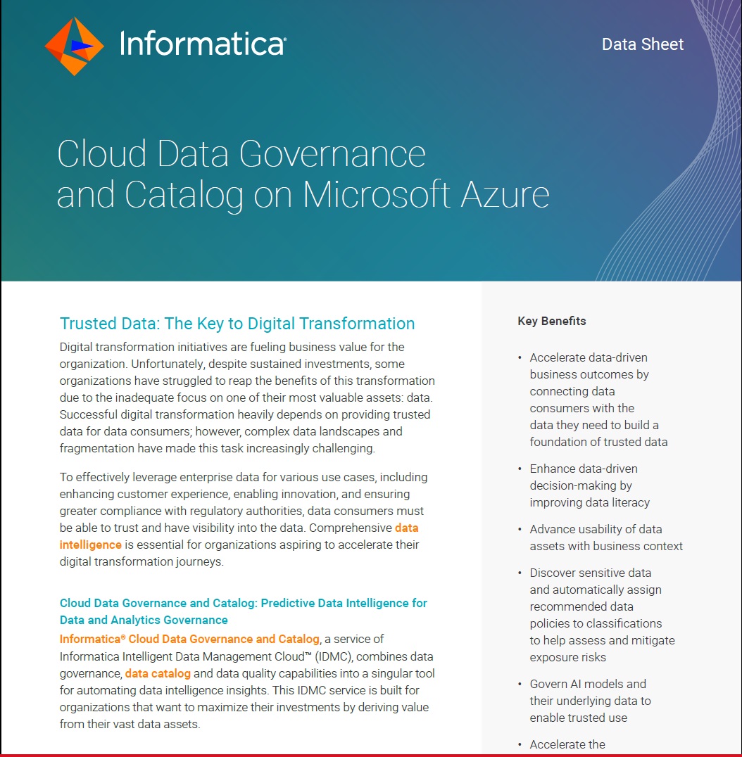 Cloud Data Governance and Catalog on Microsoft Azure
